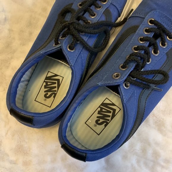 Vans Old Skool Canvas Low Skate Sneakers Navy Black Size 9.5 - Picture 10 of 11
